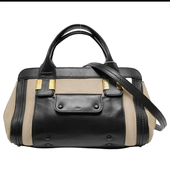 Chloe | Alice Large Leather Bag 2 Way Colorblock Satchel EUC - Picture 1 of 16